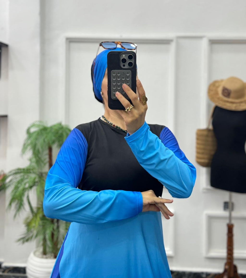Burkini 3 Pièces Élégant - Séchage Rapide & Coupe Cache-Cœur Premium