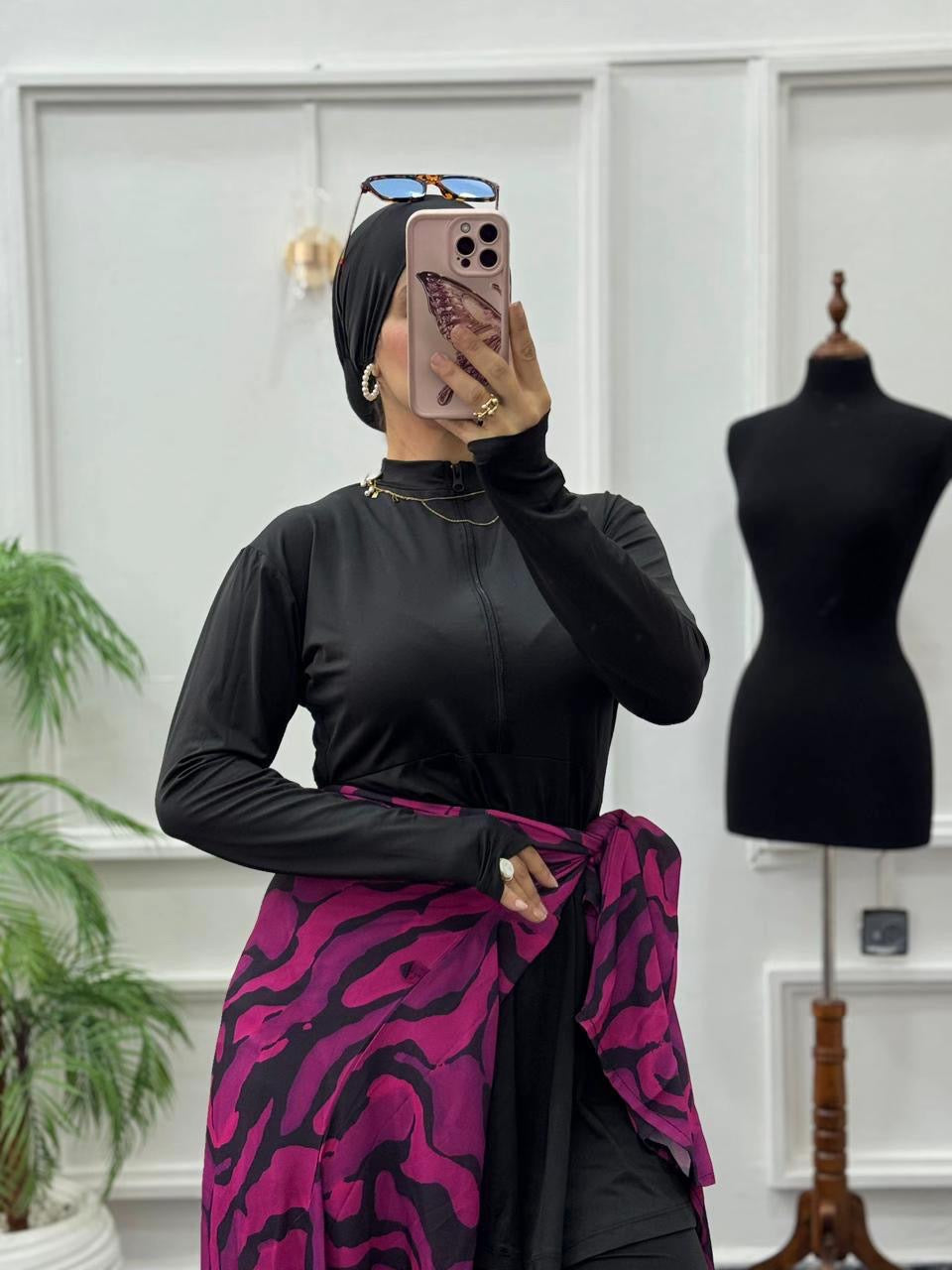 Burkini Premium avec Long Kimono de Bain – Séchage Rapide & Style Chic