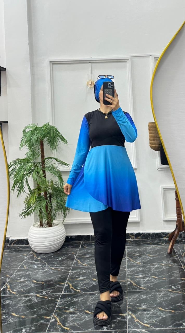 Burkini 3 Pièces Élégant - Séchage Rapide & Coupe Cache-Cœur Premium