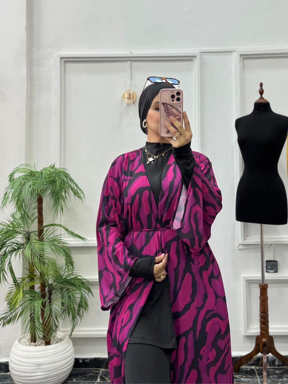 Burkini Premium avec Long Kimono de Bain – Séchage Rapide & Style Chic