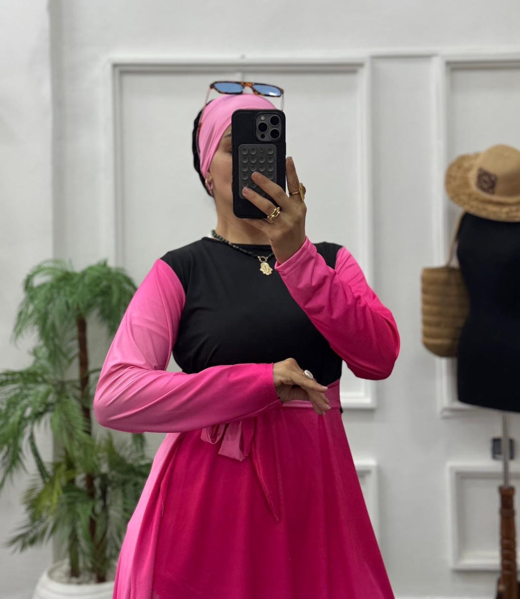 Burkini 3 Pièces Élégant - Séchage Rapide & Coupe Cache-Cœur Premium