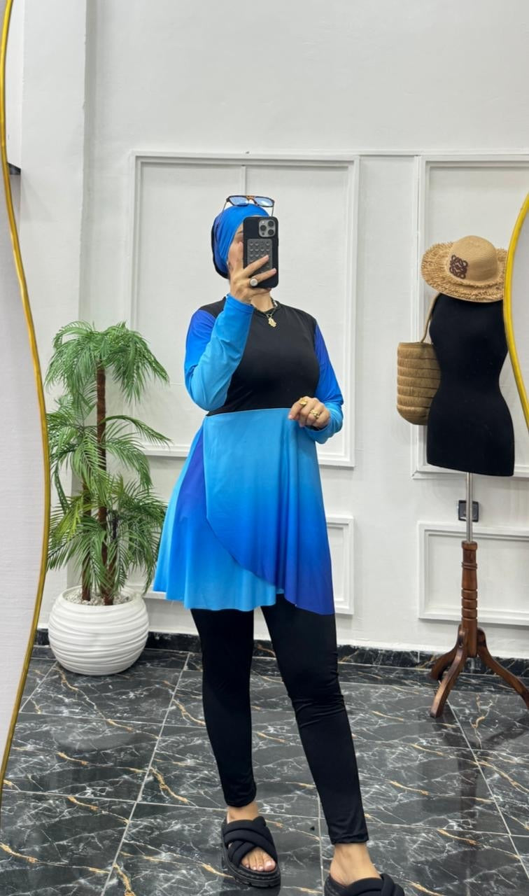 Burkini 3 Pièces Élégant - Séchage Rapide & Coupe Cache-Cœur Premium