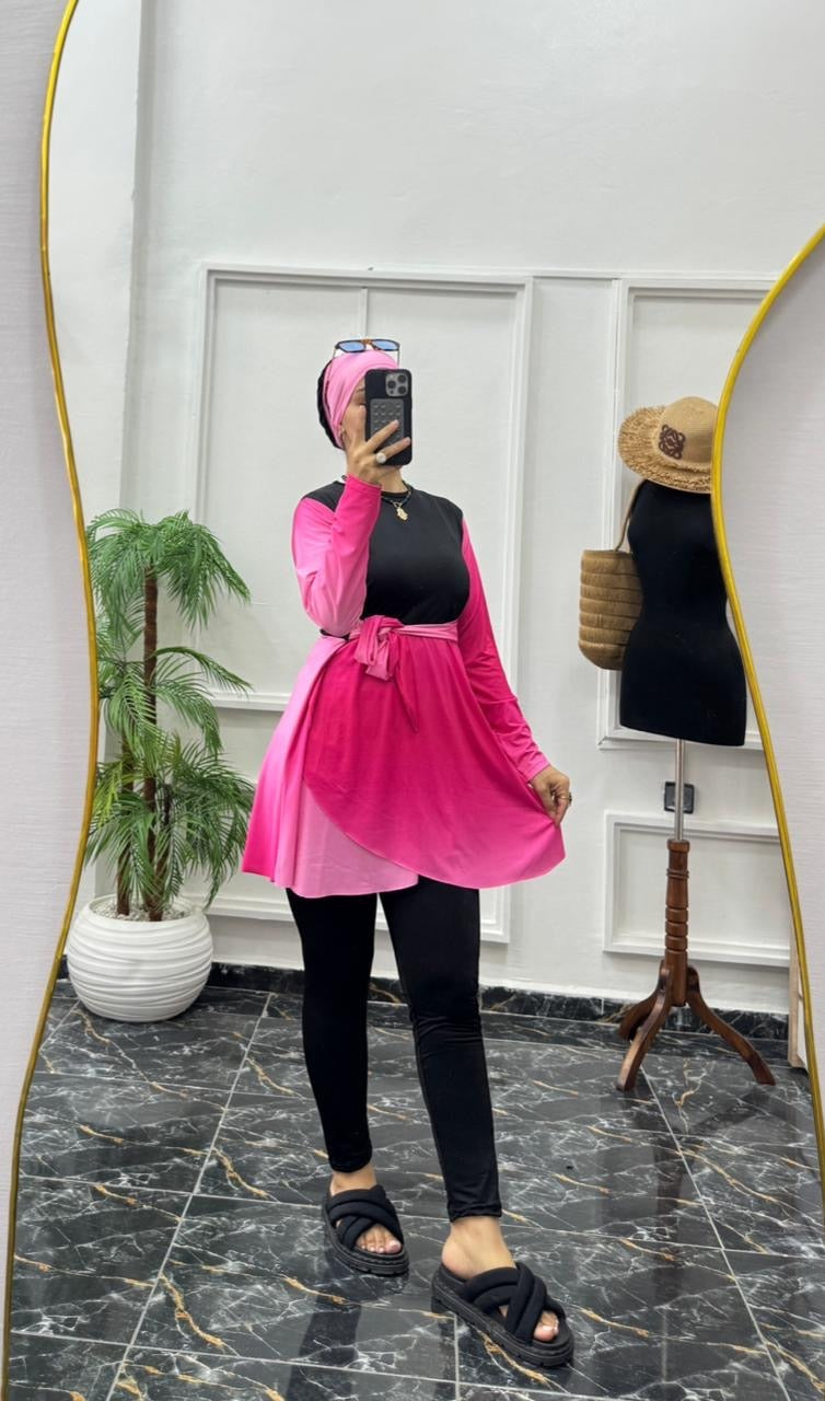 Burkini 3 Pièces Élégant - Séchage Rapide & Coupe Cache-Cœur Premium