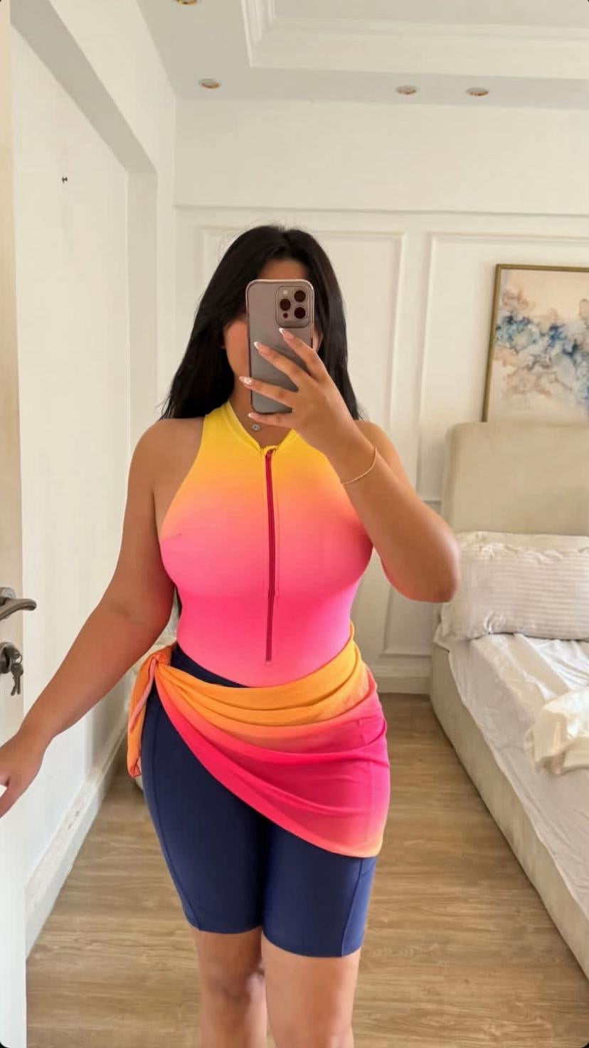 Burkini Dégradé 3 Pièces – Maillot de Bain Couvrant