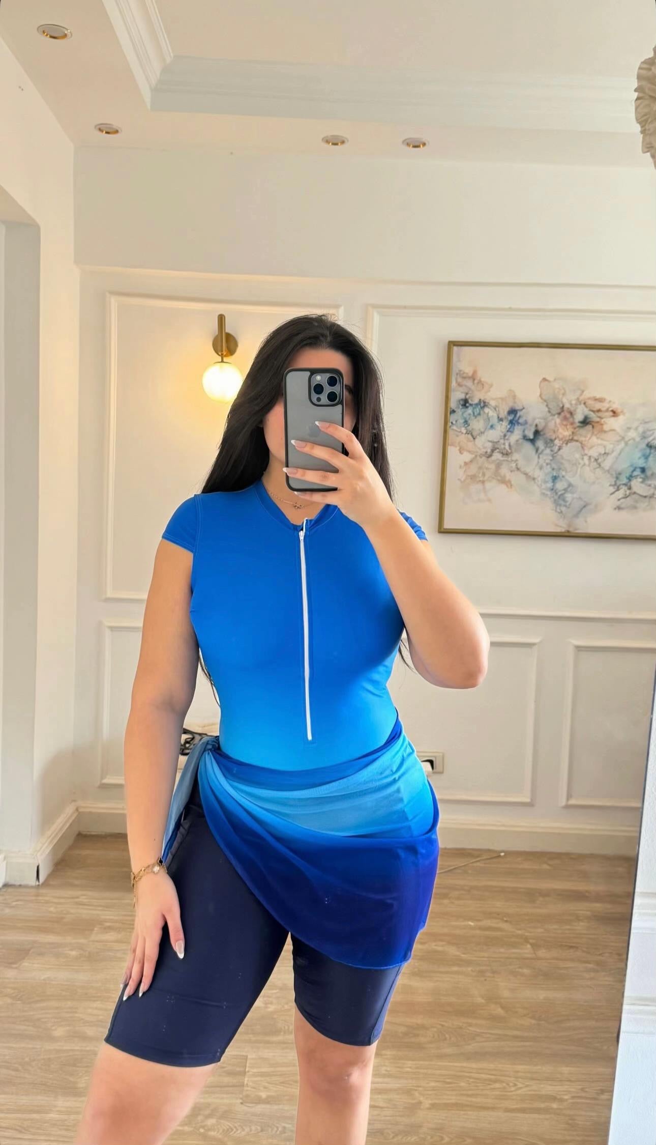 Burkini Dégradé 3 Pièces – Maillot de Bain Couvrant