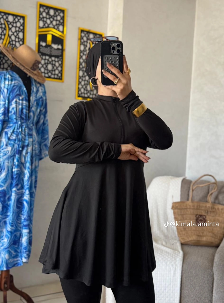 Burkini Premium avec Long Kimono de Bain – Séchage Rapide & Style Chic