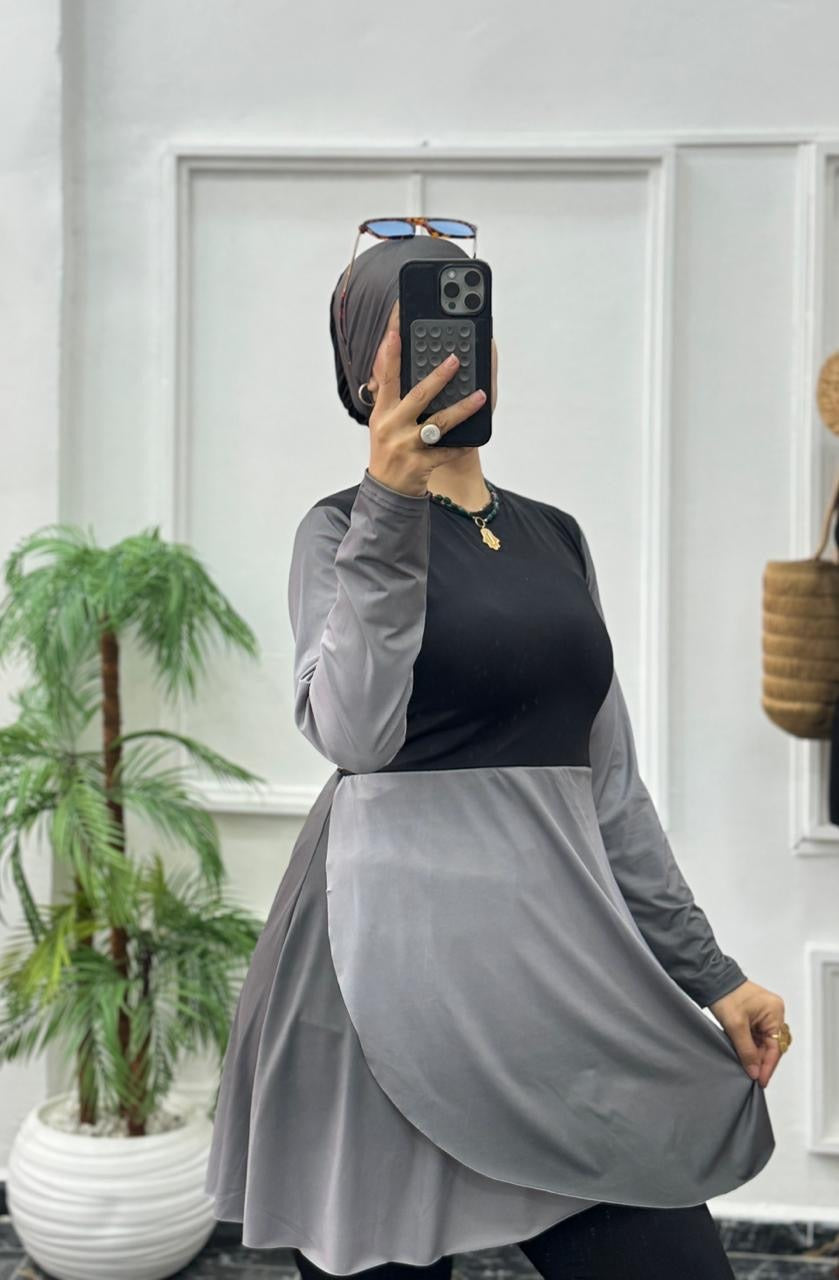 Burkini 3 Pièces Élégant - Séchage Rapide & Coupe Cache-Cœur Premium
