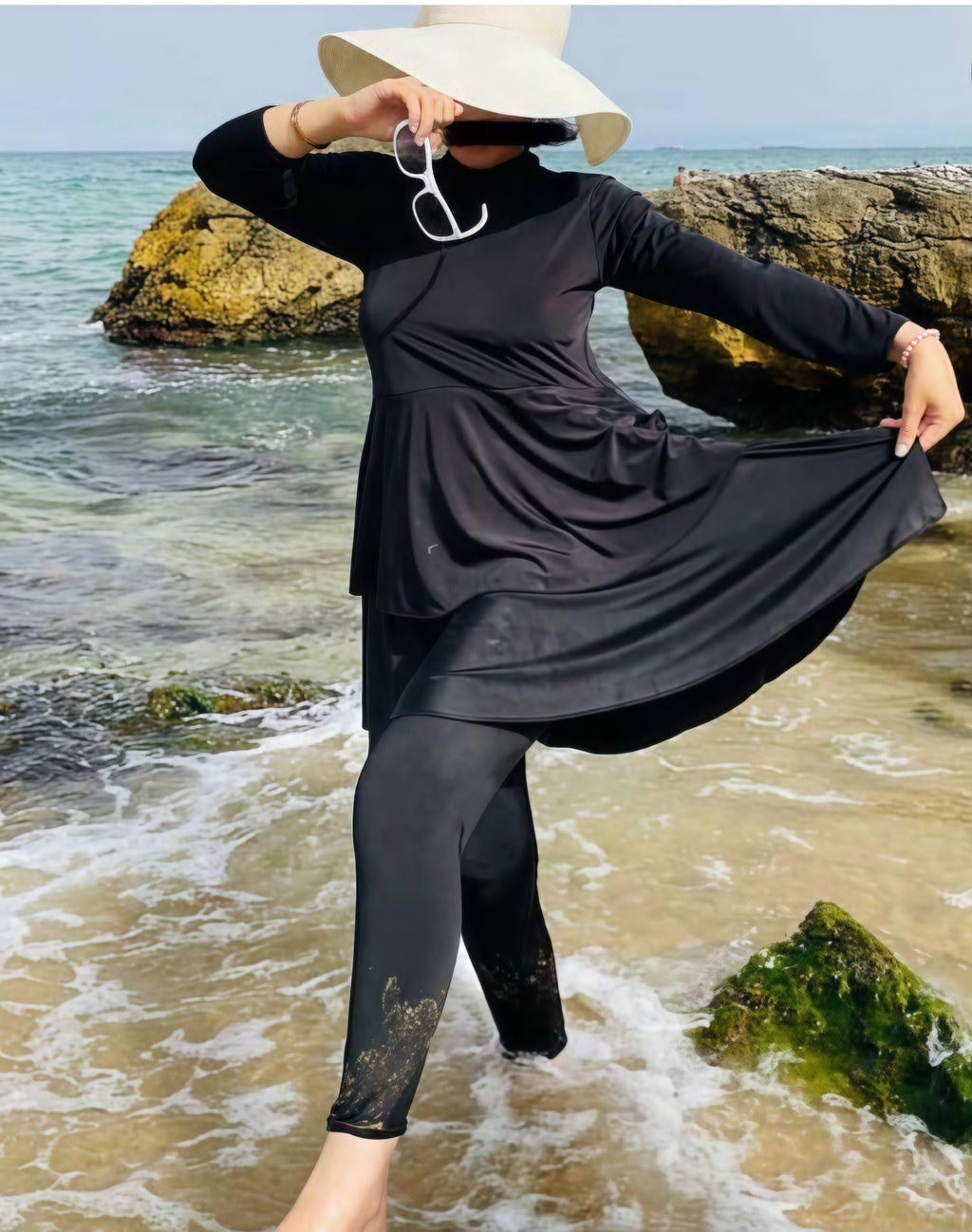Burkini Patineuse à Volants Premium – Séchage Rapide & Style Évasé